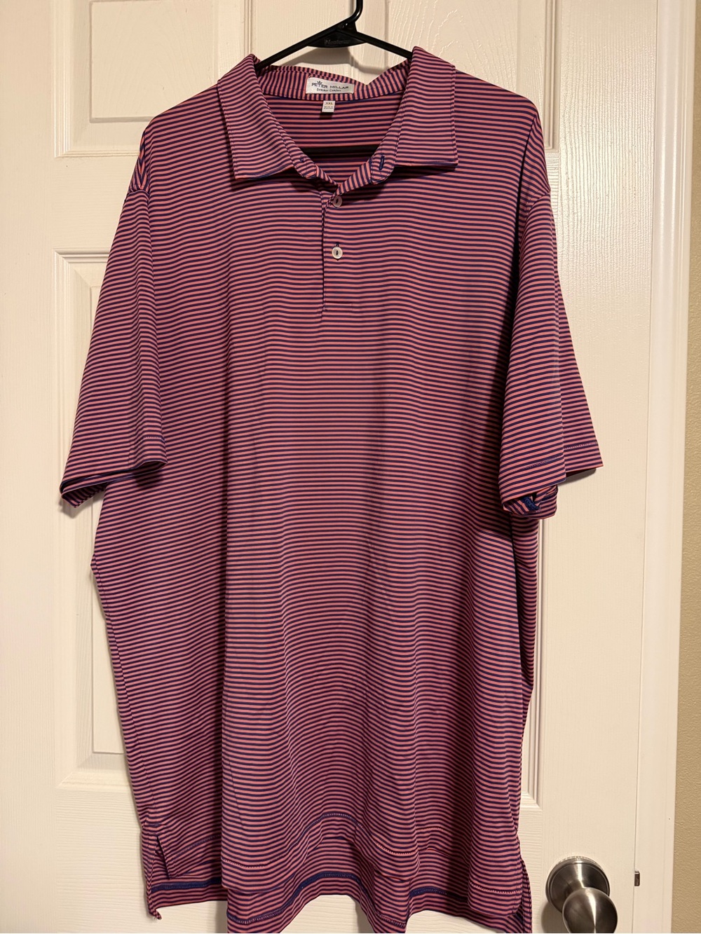 Peter Millar Red and Navy Stripe Polo